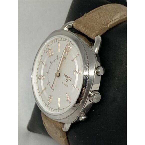 Fossil FTW1200 Women's Sand Leather Silver Analog Dial Hybrid Smartwatch CM541 - Picture 4 of 12